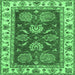 Square Oriental Emerald Green Traditional Rug, abs2487emgrn