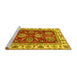 Sideview of Machine Washable Oriental Yellow Traditional Rug, wshabs2487yw