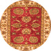 Round Oriental Orange Traditional Rug, abs2487org