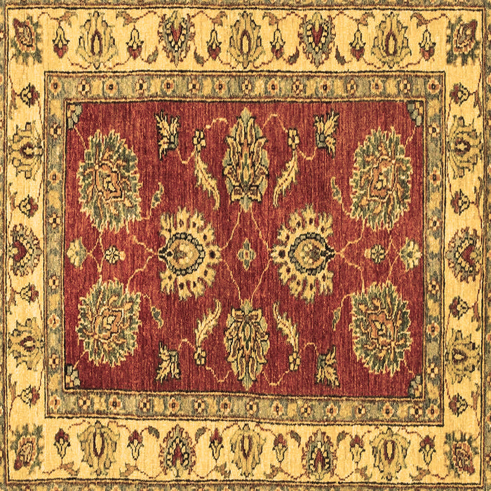 Square Machine Washable Oriental Brown Traditional Rug, wshabs2487brn