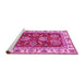 Sideview of Machine Washable Oriental Pink Traditional Rug, wshabs2487pnk