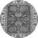 Round Oriental Gray Traditional Rug, abs2487gry