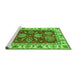 Sideview of Machine Washable Oriental Green Traditional Area Rugs, wshabs2487grn