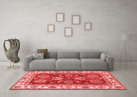 Machine Washable Oriental Red Traditional Rug, wshabs2487red