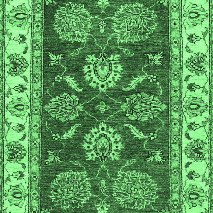 Machine Washable Oriental Emerald Green Traditional Area Rugs, wshabs2487emgrn