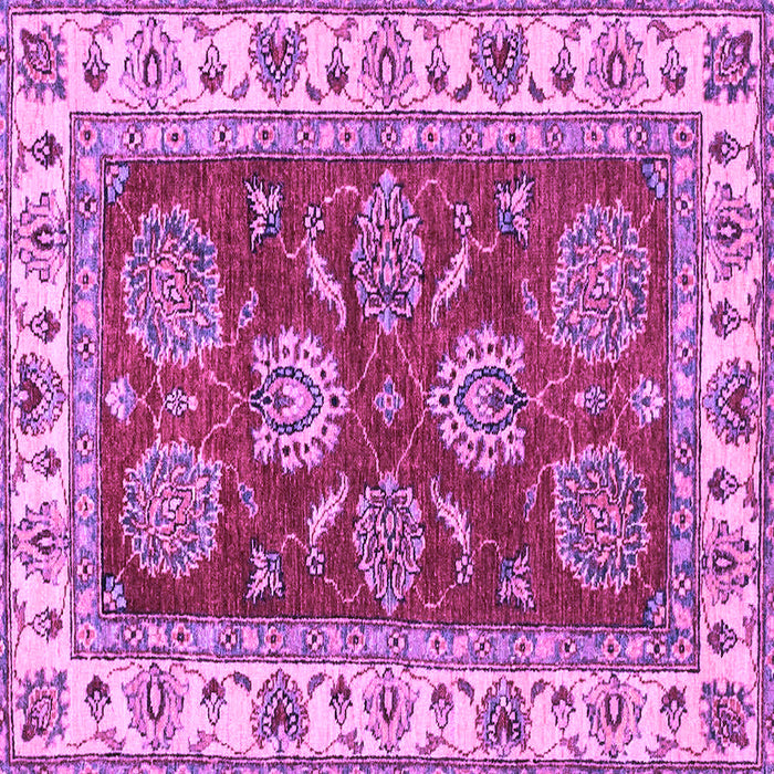 Square Machine Washable Oriental Purple Traditional Area Rugs, wshabs2487pur