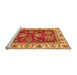 Sideview of Machine Washable Oriental Orange Traditional Area Rugs, wshabs2487org