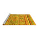 Sideview of Machine Washable Abstract Yellow Modern Rug, wshabs2488yw