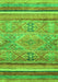 Machine Washable Abstract Green Modern Area Rugs, wshabs2488grn