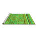 Sideview of Machine Washable Abstract Green Modern Area Rugs, wshabs2488grn