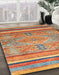 Abstract Red Modern Rug in Family Room, abs2488