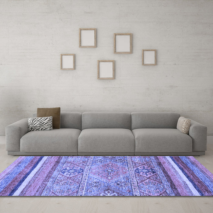 Machine Washable Abstract Blue Modern Rug in a Living Room, wshabs2488blu