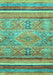 Machine Washable Abstract Turquoise Modern Area Rugs, wshabs2488turq