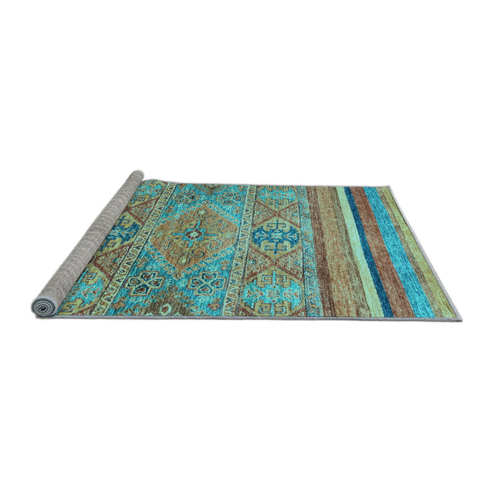 Sideview of Machine Washable Abstract Light Blue Modern Rug, wshabs2488lblu