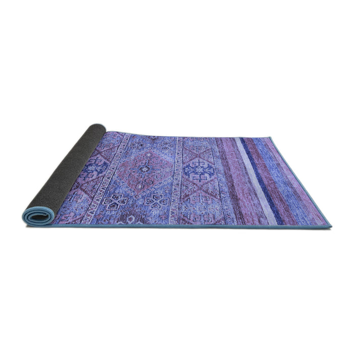 Sideview of Abstract Blue Modern Rug, abs2488blu