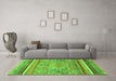 Machine Washable Abstract Green Modern Area Rugs in a Living Room,, wshabs2488grn