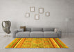 Machine Washable Abstract Yellow Modern Rug in a Living Room, wshabs2488yw