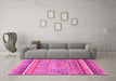 Machine Washable Abstract Pink Modern Rug in a Living Room, wshabs2488pnk