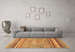 Machine Washable Abstract Brown Modern Rug in a Living Room,, wshabs2488brn