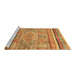 Sideview of Machine Washable Abstract Brown Modern Rug, wshabs2488brn