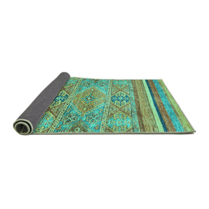 Sideview of Abstract Turquoise Modern Rug, abs2488turq
