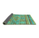 Sideview of Abstract Turquoise Modern Rug, abs2488turq