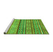 Sideview of Machine Washable Abstract Green Modern Area Rugs, wshabs2489grn