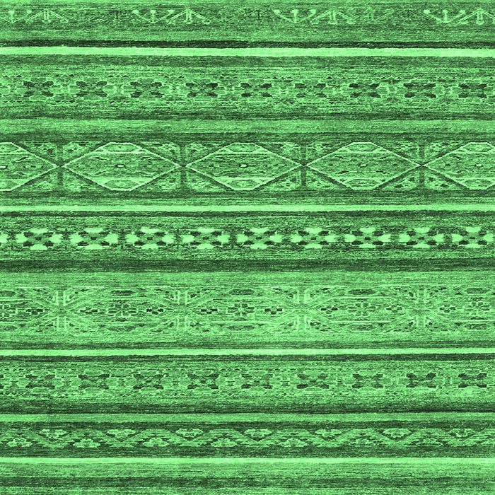Square Machine Washable Abstract Emerald Green Modern Area Rugs, wshabs2489emgrn
