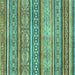 Square Abstract Turquoise Modern Rug, abs2489turq