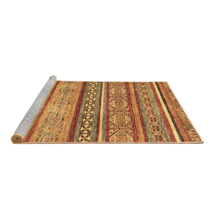 Sideview of Machine Washable Abstract Brown Modern Rug, wshabs2489brn