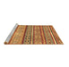 Sideview of Machine Washable Abstract Brown Modern Rug, wshabs2489brn