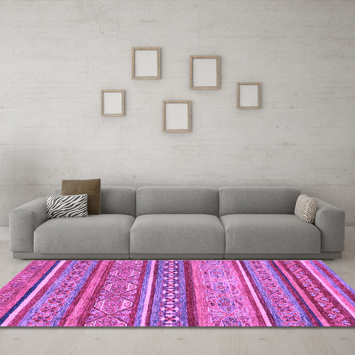 Machine Washable Abstract Purple Modern Area Rugs in a Living Room, wshabs2489pur
