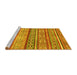 Sideview of Machine Washable Abstract Yellow Modern Rug, wshabs2489yw