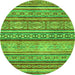 Round Abstract Green Modern Rug, abs2489grn