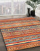 Machine Washable Abstract Camel Brown Rug in a Family Room, wshabs2489