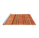 Sideview of Machine Washable Abstract Orange Modern Area Rugs, wshabs2489org