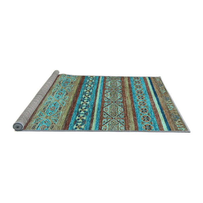Sideview of Machine Washable Abstract Light Blue Modern Rug, wshabs2489lblu