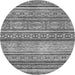 Round Abstract Gray Modern Rug, abs2489gry