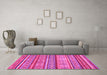 Machine Washable Abstract Pink Modern Rug in a Living Room, wshabs2489pnk