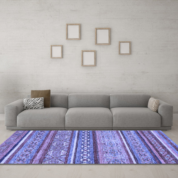 Machine Washable Abstract Blue Modern Rug in a Living Room, wshabs2489blu