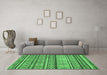 Machine Washable Abstract Emerald Green Modern Area Rugs in a Living Room,, wshabs2489emgrn