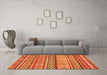 Machine Washable Abstract Orange Modern Area Rugs in a Living Room, wshabs2489org