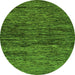 Round Abstract Green Modern Rug, abs248grn