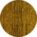 Round Machine Washable Abstract Yellow Modern Rug, wshabs248yw