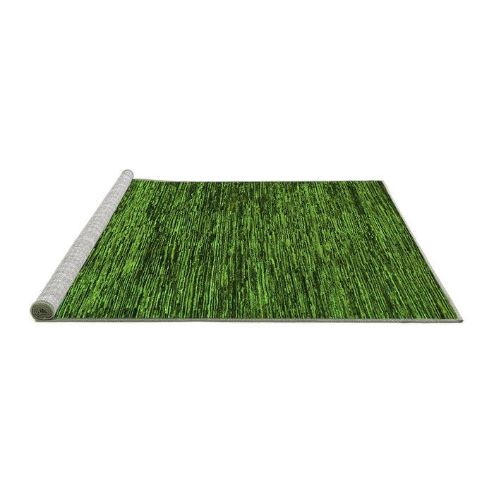 Sideview of Machine Washable Abstract Green Modern Area Rugs, wshabs248grn