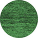 Round Abstract Emerald Green Modern Rug, abs248emgrn