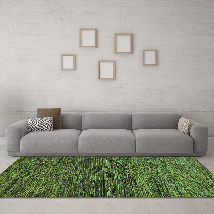 Machine Washable Abstract Turquoise Modern Area Rugs in a Living Room,, wshabs248turq