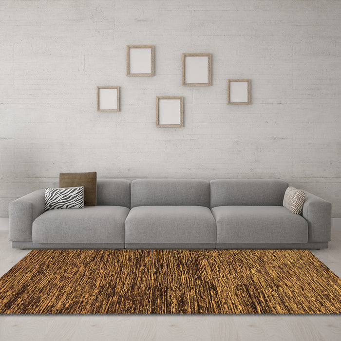 Machine Washable Abstract Brown Modern Rug in a Living Room,, wshabs248brn
