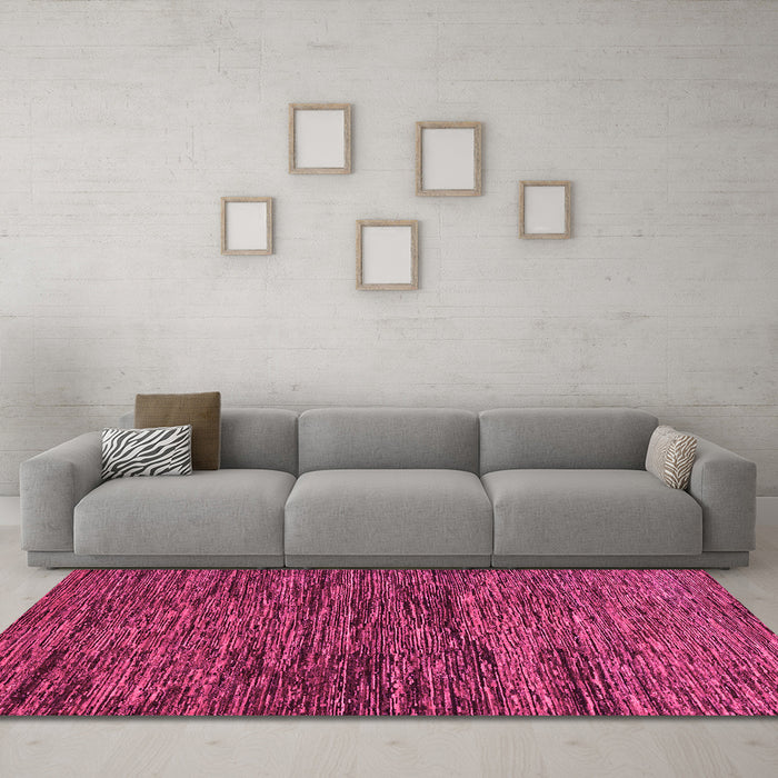 Machine Washable Abstract Pink Modern Rug in a Living Room, wshabs248pnk