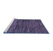 Sideview of Machine Washable Abstract Blue Modern Rug, wshabs248blu